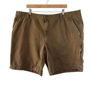 Mens‎ Brown Cargo Shorts Outdoor Casual Utility Pockets Cotton Blend